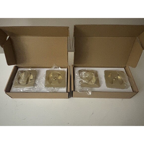 Leydebong Pack of 2 Gold Pocket Door Lock with Keys Square Pocket Door Hardware - Picture 11 of 16